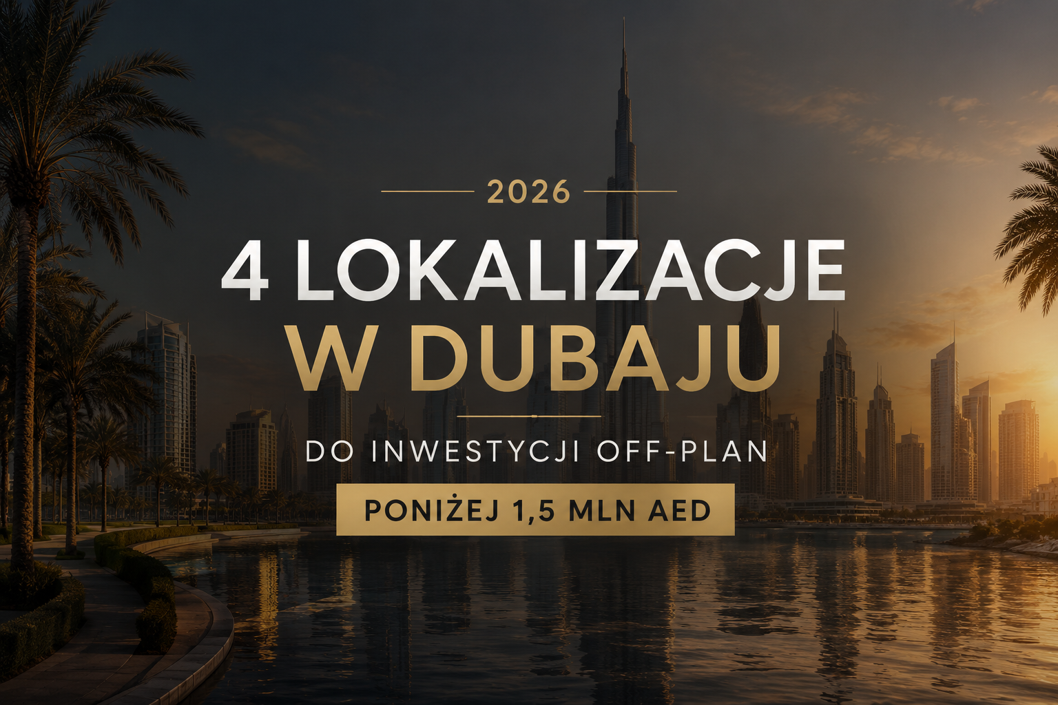 4 lokalizacje w Dubaju do inwestycji off-plan poniżej 1,5 mln AED (2026)